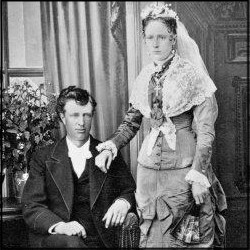Clarence and Millie Goodell's wedding portrait, taken in Helena in August 1880. MHS Photo Archives 957-755