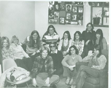 Members of the Women's Resource Council, pictured here, were the nucleus of feminist activism in Missoula in the 1970s and 1980s. Among other services, the WRC provided free classes for women on everything from auto mechanics to assertiveness training. 