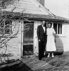 Businesswoman and writer Rose Gordon poses with her brother, Taylor, in front of her White Sulphur Springs home, on May 1960, MHS Photo Archives 951-717