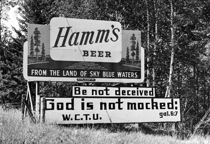 The WCTU remained active even after the repeal of Prohibition. The photo of this billboard was taken from the 1951-1957 minute book of the WCTU's Kalispell chapter, 
