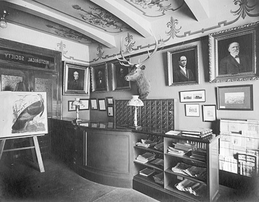 Laura Howey was instrumental in building the Montana Historical Society, known during her tenure as the Historical and Miscellaneous Department of the Montana State Library. Pictured here is the historical library's reference room, then located in the basement of the Capitol.