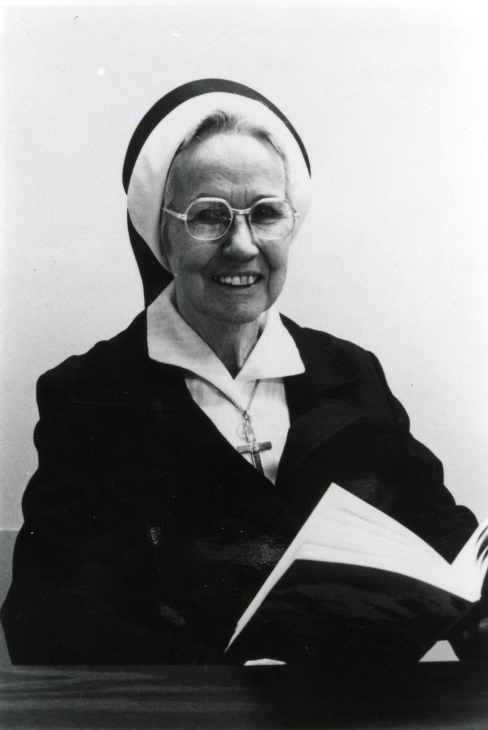 Sister Providencia, 1980, book in hand. 