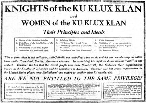 099WHM KKK Ad Miles City Star, October 12 1924