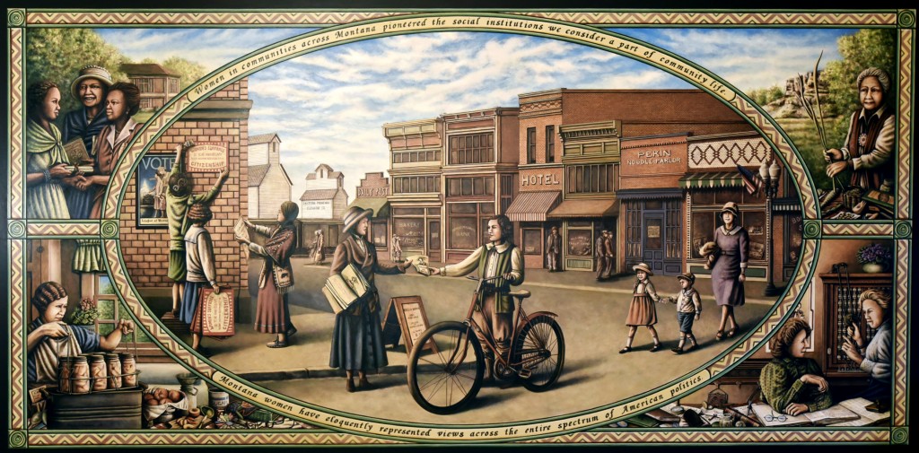 Mural depicts an eastern Montana town in 1924.